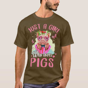 Camiseta Só uma garota que ama porcos design Premiu
