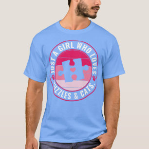 Camiseta Só uma garota que ama Quebra-cabeça e come Quebra-