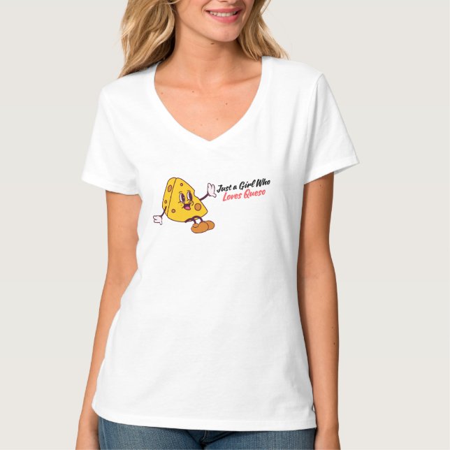 Camiseta Só uma garota que ama Queso só queijo (Frente)