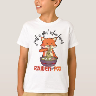 Camiseta Só uma garota que ama Ramen e Raposa