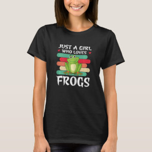 Camiseta Só uma garota que ama Sapos anfíbios, verde-escura