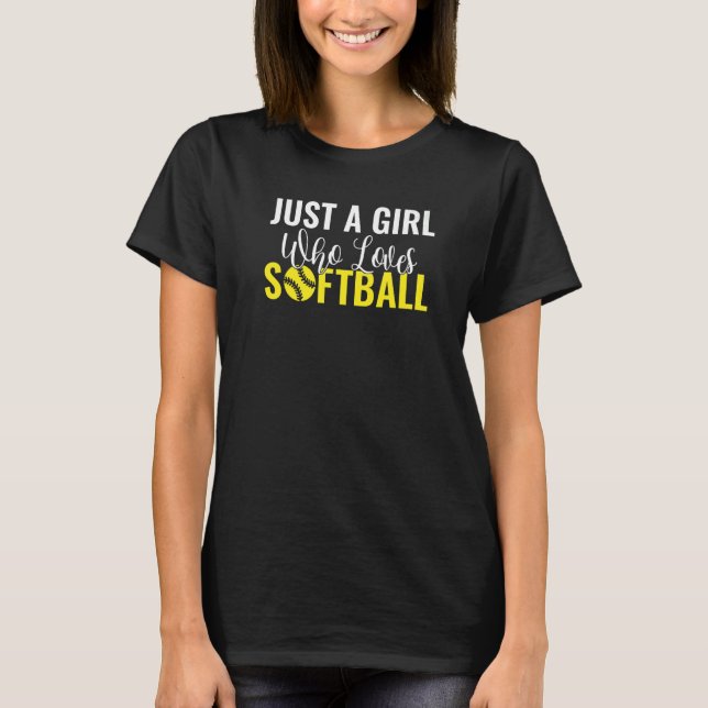 Camiseta Só uma garota que ama Softball (Frente)