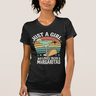 Camiseta Só Uma Garota Que Ama Tacos E Margarita Mexicano