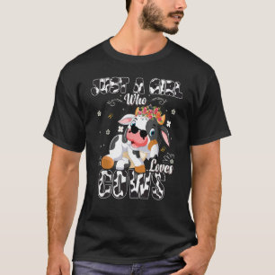 Camiseta Só Uma Garota Que Ama Uma Fazenda De Vacas Que Ama