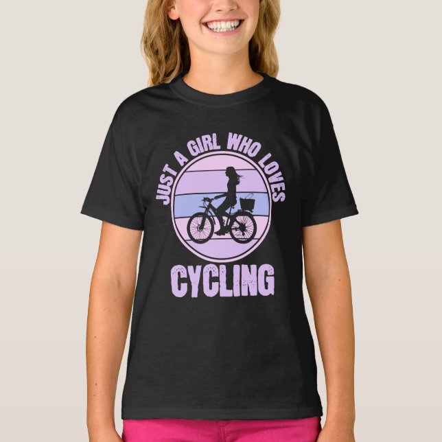 Camiseta Só uma garota que ama uma moça de bicicleta (Frente)