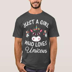 Camiseta Só uma garota que ama Unicows Cow Unicorn Lover
