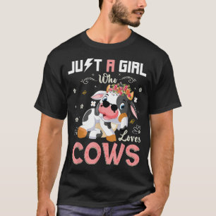 Camiseta Só Uma Garota Que Ama Vacas Cute Strawberry Cow