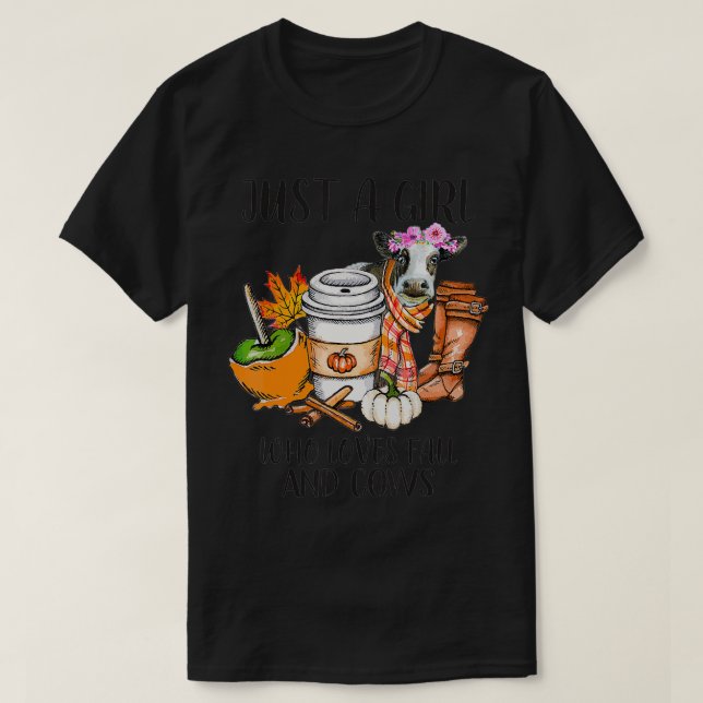 Camiseta Só uma garota que ama vacas e fazendeiro de vacas  (Frente do Design)