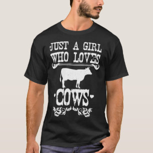Camiseta Só Uma Garota Que Ama Vacas Fazenda Vaca