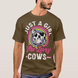 Camiseta Só uma garota que ama vacas vivendo moças que viaj