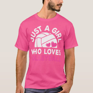 Camiseta Só Uma Garota Que Ama Voleibol Cute L