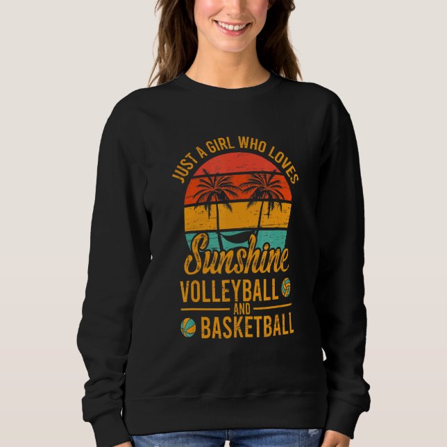 Camiseta Só Uma Garota Que Ama Voleibol E Bask (Frente)