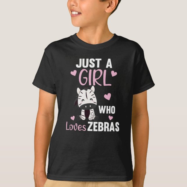 Camiseta Só uma garota que ama zebras - Zebra doce (Frente)