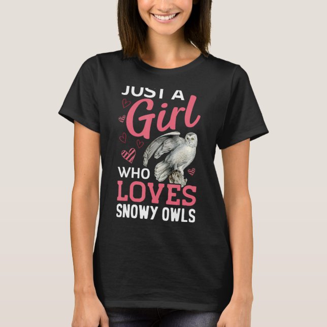 Camiseta Só Uma Menina Adora Pássaro De Neve (Frente)