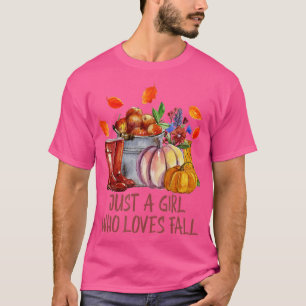 Camiseta Só Uma Menina Que Adora A Amarra De Pumpkin Fora A