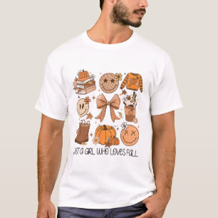 Camiseta Só Uma Menina Que Adora A Pumpkin Caindo Que A Pic