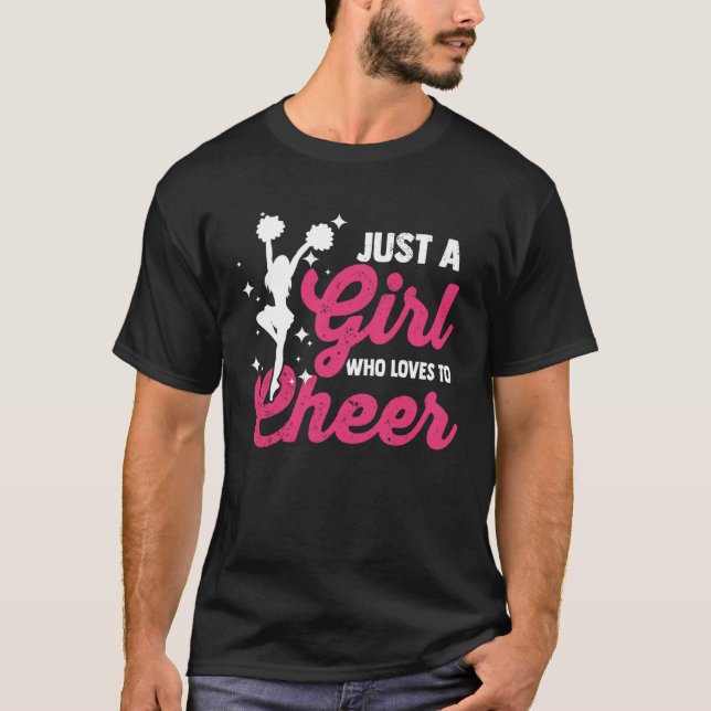 Camiseta Só Uma Menina Que Adora Amar Com Poms E Sprin (Frente)