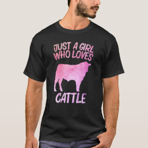 Camiseta Só Uma Menina Que Adora Bovinos Para Mulheres Tour
