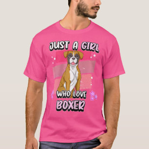 Camiseta Só Uma Menina Que Adora Cachorro-Boxeiro