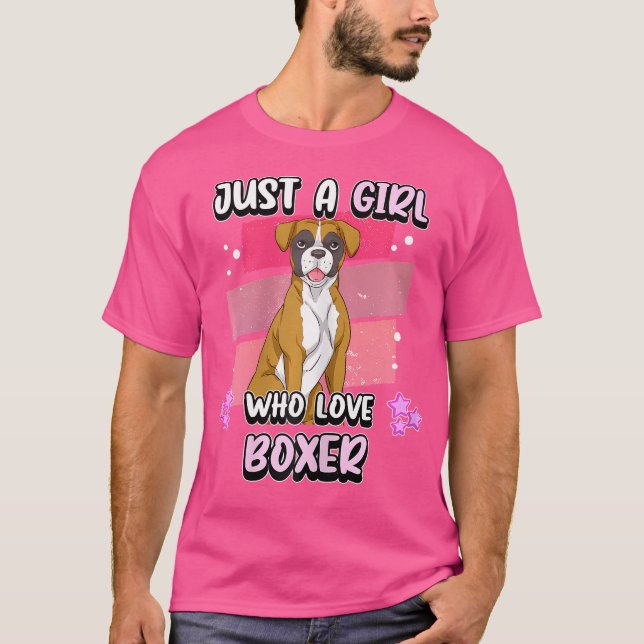 Camiseta Só Uma Menina Que Adora Cachorro-Boxeiro (Frente)
