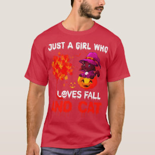 Camiseta Só Uma Menina Que Adora Cair E Gato Engraçado