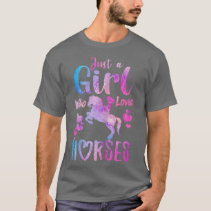 Camiseta Só Uma Menina Que Adora Cavalos A Correr Gir De Ca