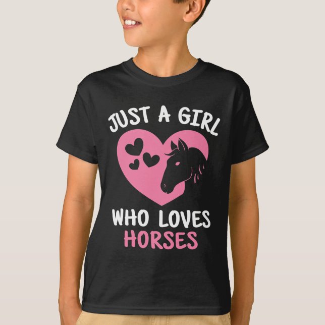 Camiseta Só Uma Menina Que Adora Cavalos Cavalos A Andar De (Frente)