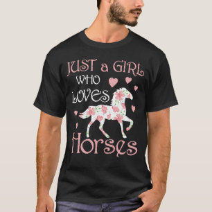 Camiseta Só Uma Menina Que Adora Cavalos Engraçados A Corre