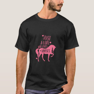 Camiseta Só Uma Menina Que Adora Cavalos Engraçados A Corre