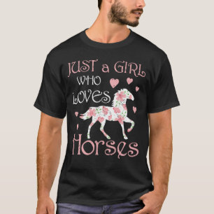 Camiseta Só Uma Menina Que Adora Cavalos Engraçados A Corre