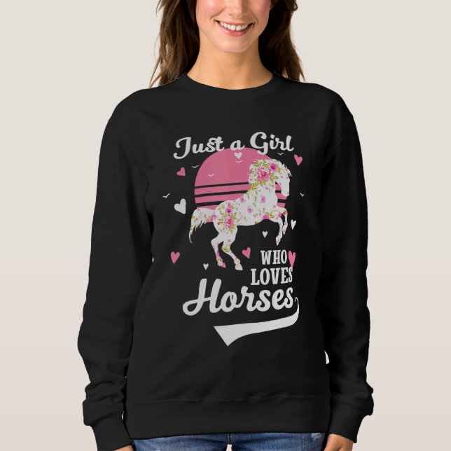 Camiseta Só Uma Menina Que Adora Cavalos Tee Horse Andando (Frente)