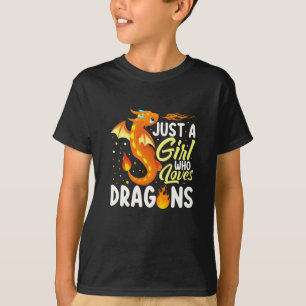 Camiseta Só Uma Menina Que Adora Dragões adoráveis