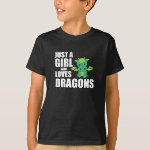 Camiseta Só Uma Menina Que Adora Dragões Bichinhos