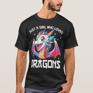 Camiseta Só Uma Menina Que Adora Dragões Meninas De Anime