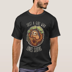 Camiseta Só Uma Menina Que Adora Lama Dormindo Em Cima