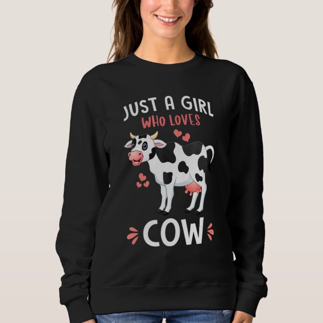 Camiseta Só Uma Menina Que Adora Leite De Vaca Farmer (Frente)