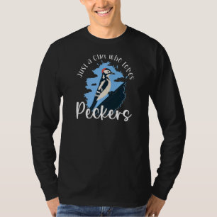 Camiseta Só Uma Menina Que Adora Peckers Pickker Pun Para