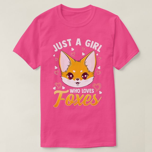 Camiseta Só Uma Menina Que Adora Raposas Meninas Raposa Gi (Frente do Design)