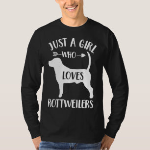 Camiseta Só Uma Menina Que Adora Rottweilers Cachorros Meni