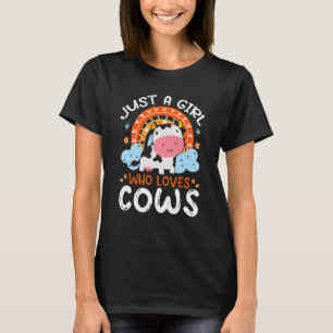 Camiseta Só Uma Menina Que Adora Vacas Flores De Vaca, Rain