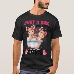 Camiseta Só Uma Menina Que Adora Vacas Para Fazendas De Fáb