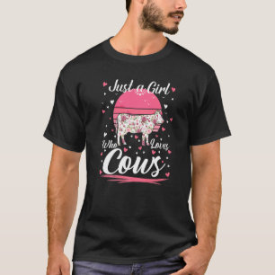 Camiseta Só Uma Menina Que Adora Vacas Para Meninas