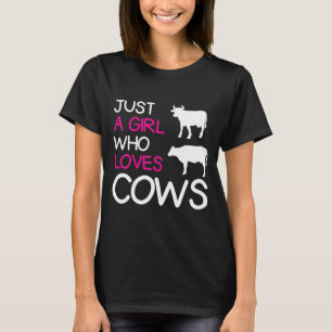 Camiseta Só Uma Menina Que Adora Vacas Vacas, Amantes