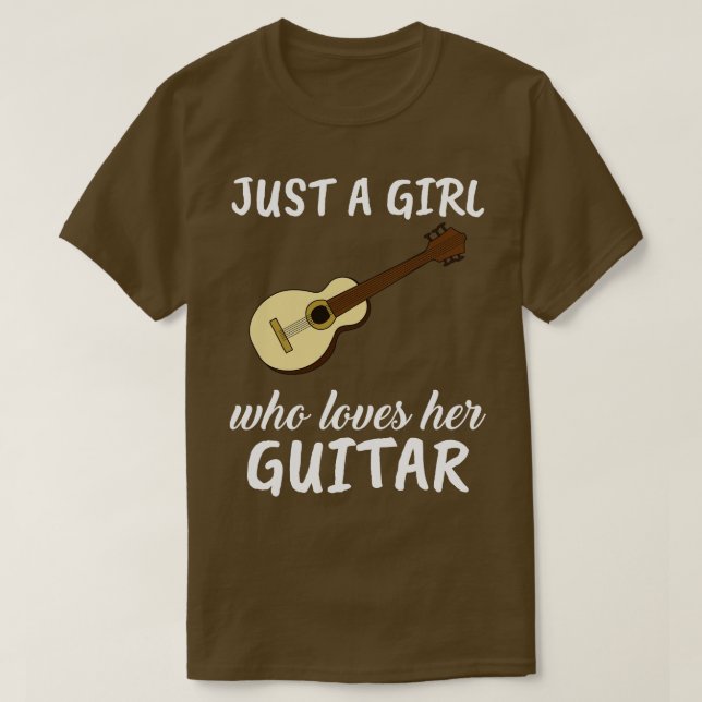 Camiseta Só Uma Menina Que Ama A Violão Acústica (Frente do Design)