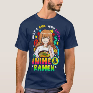 Camiseta Só Uma Menina Que Ama Anime E Ramen Meninas