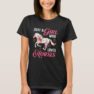 Camiseta Só Uma Menina Que Ama As Mulheres Correndo Cavalos