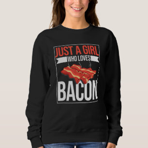 Camiseta Só Uma Menina Que Ama Bacon Barbecue Grelhando Por
