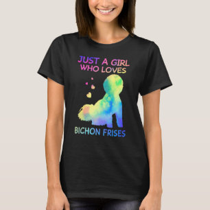 Camiseta Só Uma Menina Que Ama Bichon Arrisca Um Cachorro E