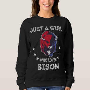 Camiseta Só Uma Menina Que Ama Bison Lover Buffalo Cattle T