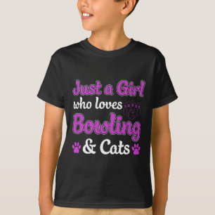 Camiseta Só Uma Menina Que Ama Boliches E Gatos Engraçados
